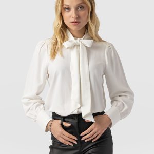 Paxton Pussybow Blouse - Cream